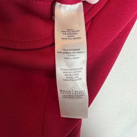 White House Black Market Red Sheath Dress W/Slimming Waist Detail, Size 12. NWOT - Picture 7 of 13